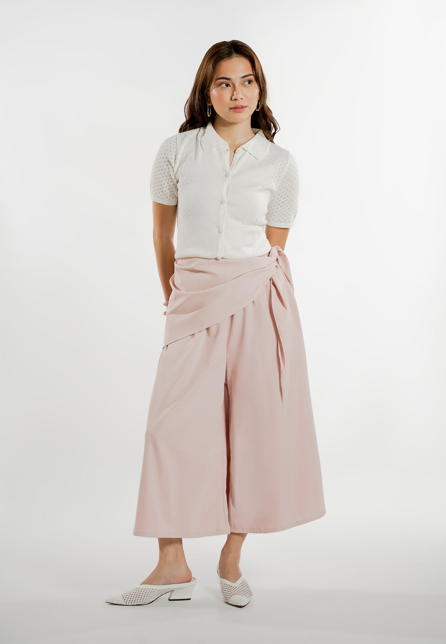 Ezri Culottes  W/ Sash (Blush)