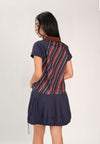 Fabrizia Short Sleeve Dress (Striped Navy)