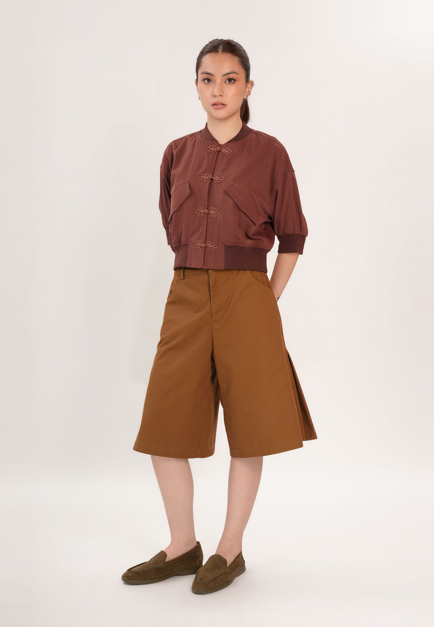Fuzz Long Shorts  (Brown)