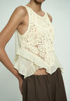 Gandham Sleeveless Top (Cream)