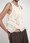 Gandham Sleeveless Top (Cream)
