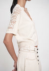 Ganish Short Sleeve Top (Beige)
