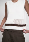 Genra Sleeveless Top (Spot Print Offwhite)