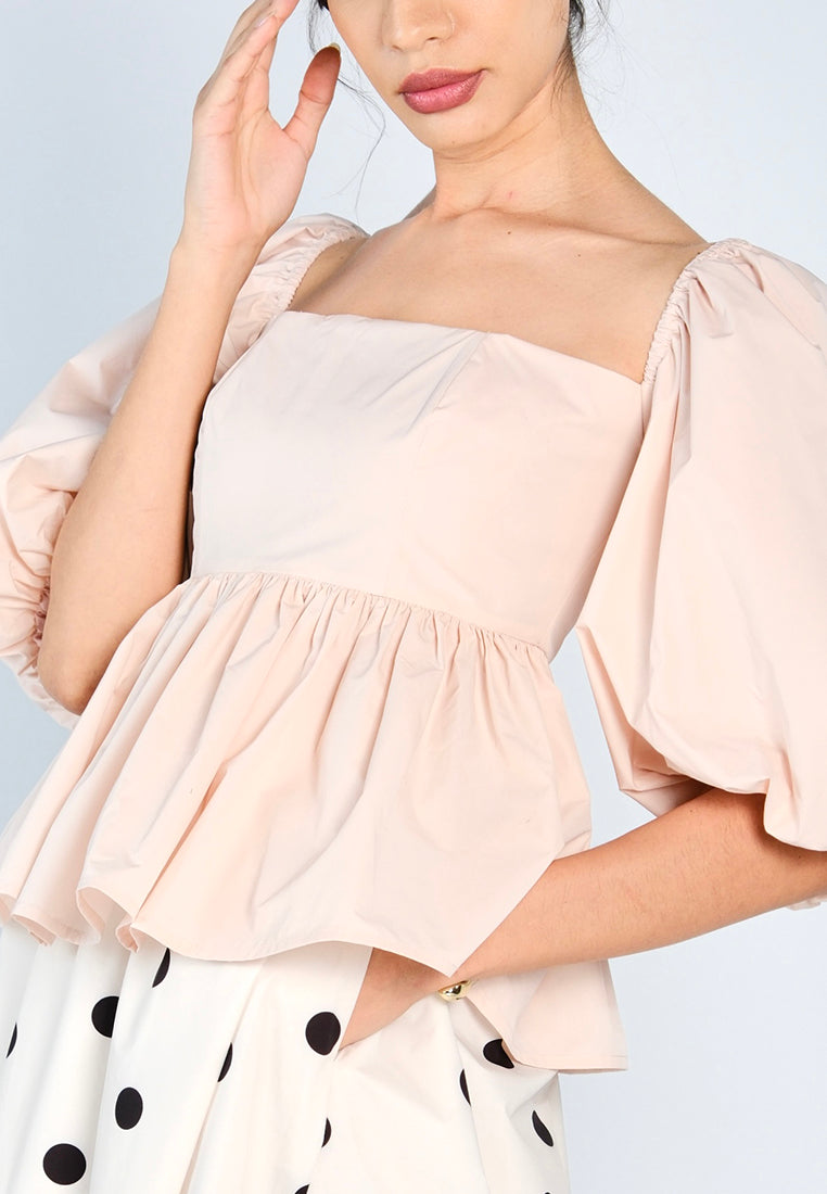 Mark Bumgarner X Vania Romoff For Plains & Prints Gia Short Sleeve Top (Blush)