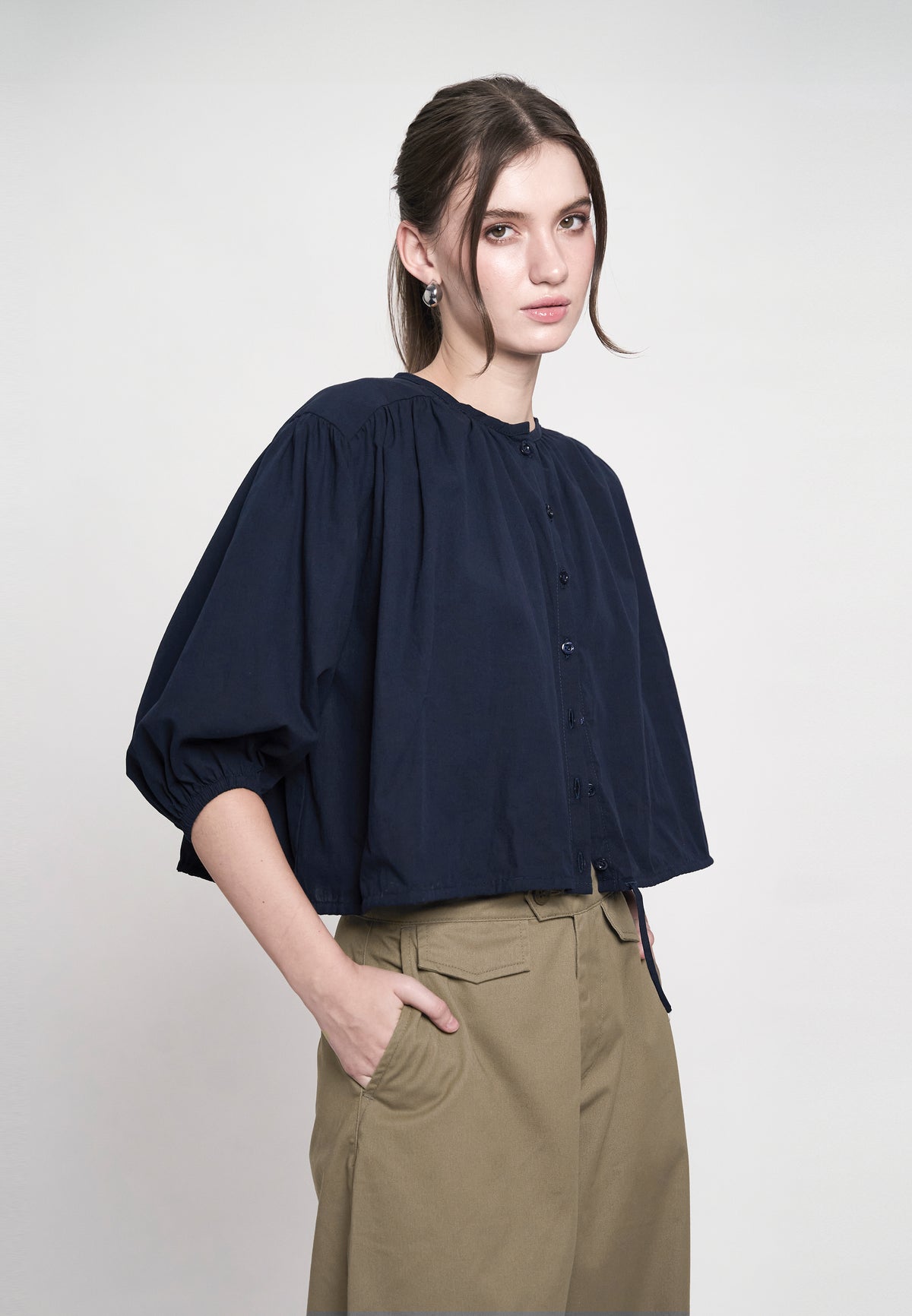 Gibson Quarter Sleeve Top (Navy)