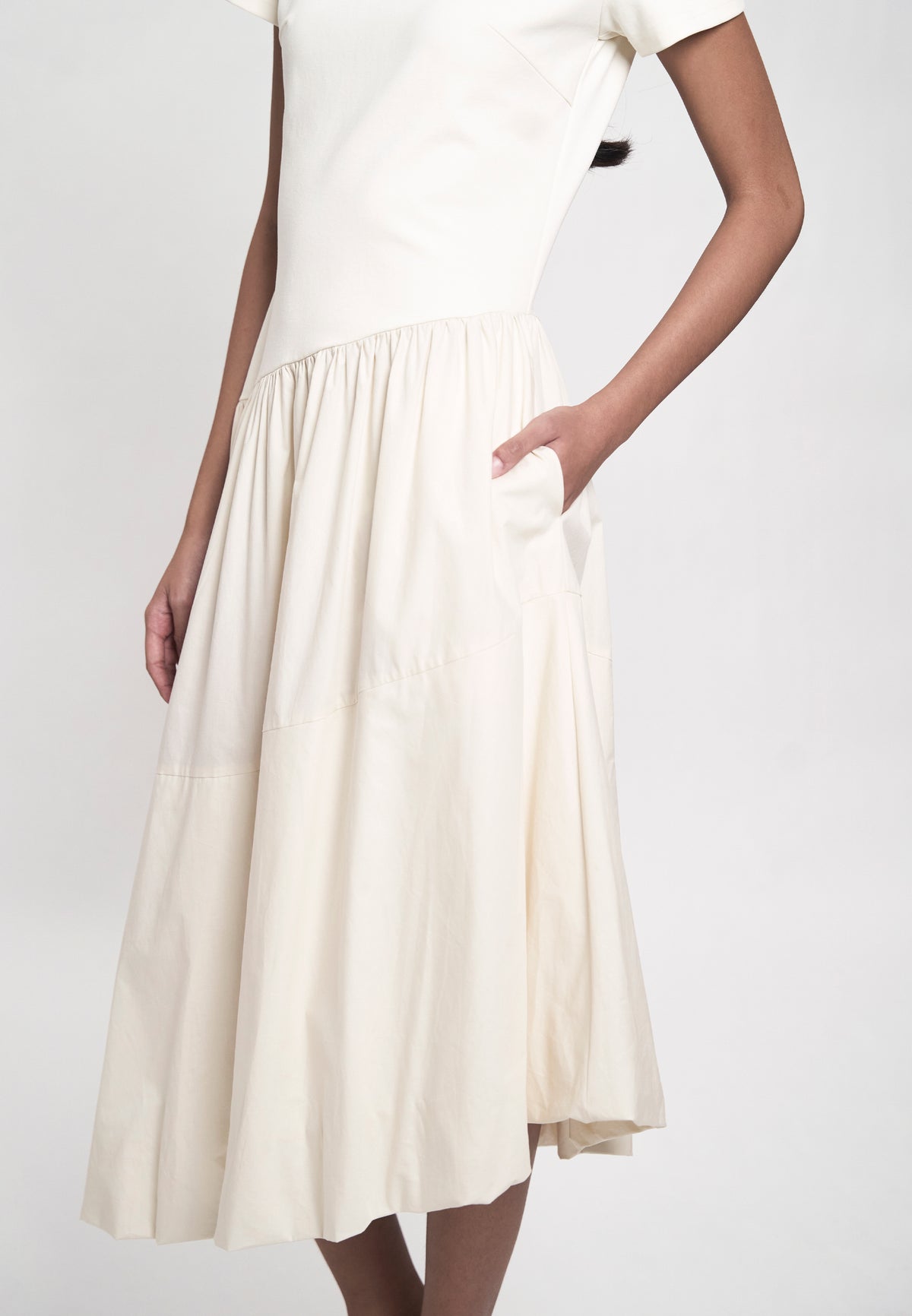 Ginc Short Sleeve Dress (Cream)