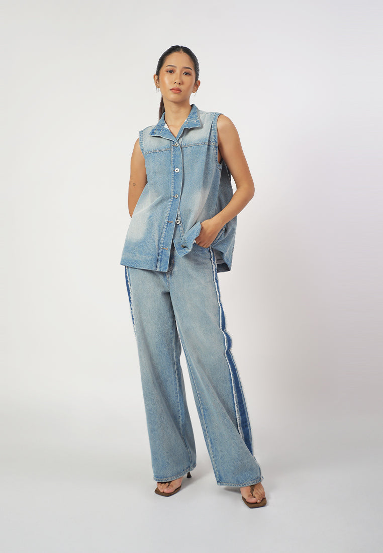 Raf Gizelle Sleeveless Vest Top(Denim)