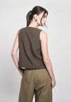 Grey Sleeveless Top (Brown )