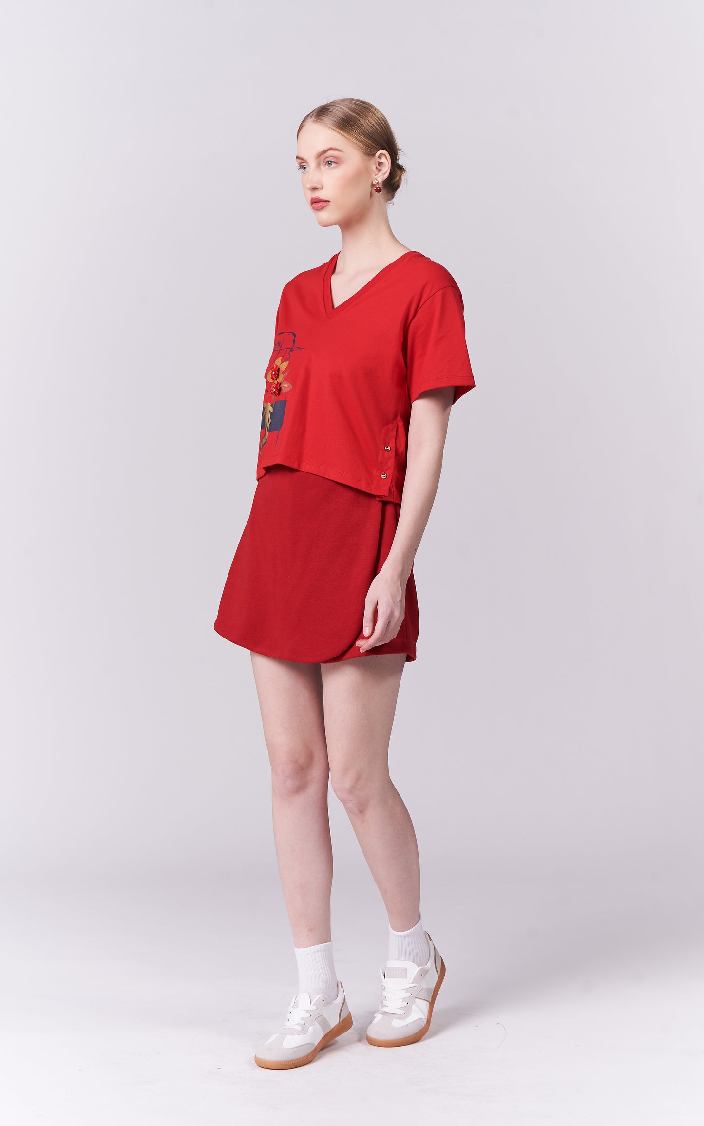 DNM Studios Haliyah Short Sleeve Top (Red)