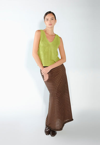 Sari- Sari Hanabi Skirt (Brown)