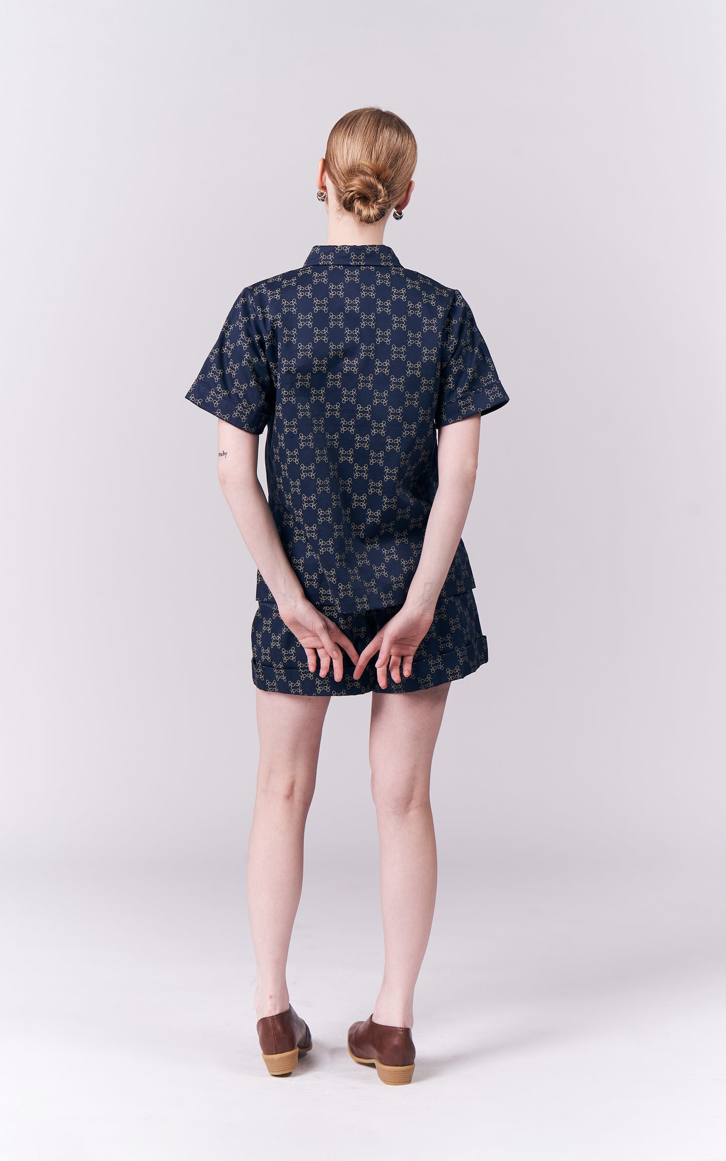 DNM Studios Hariette Short Sleeve Top (P. Navy)