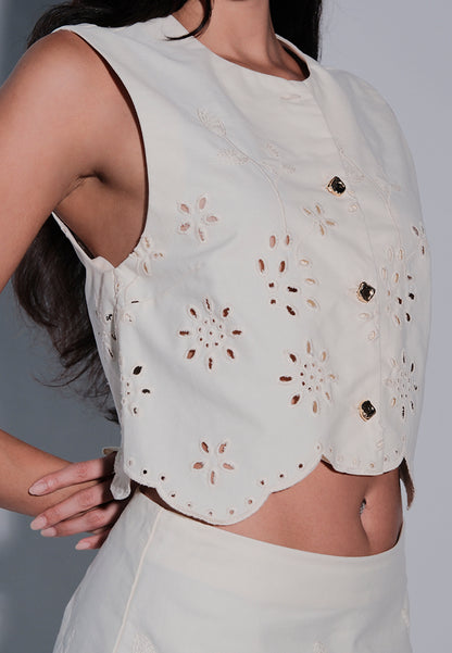 Holiday 2025 Jazzey Sleeveless Top (Beige)