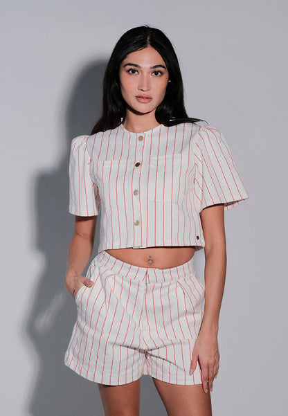 Holiday 2025 Jentrie Short Sleeve Top (Red/White)