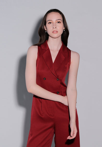Holiday 2025 Jugger Sleeveless Pantsuit  (Burgundy)