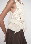 Gandham Sleeveless Top (Cream)