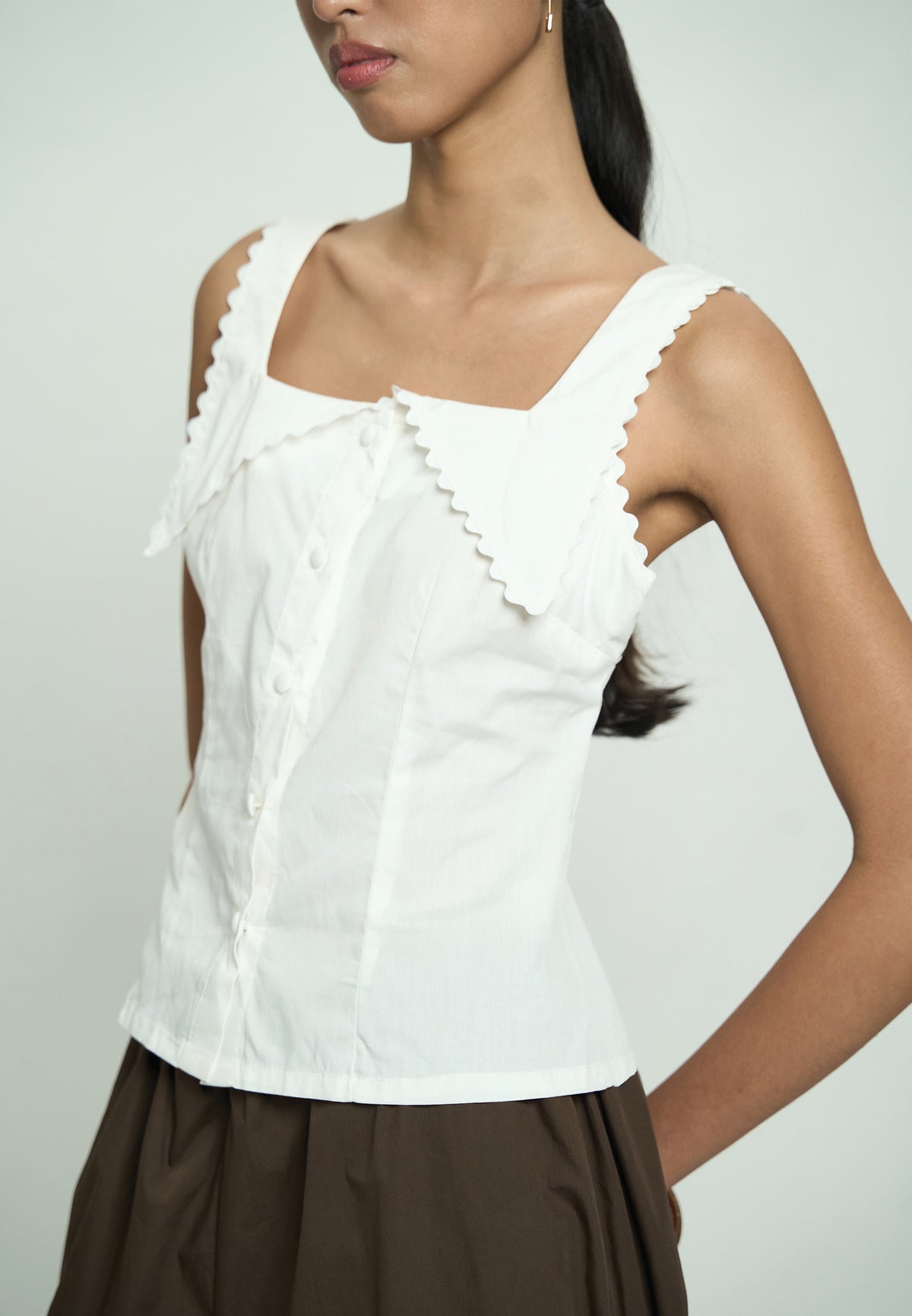 Gentry Sleeveless Top (Offwhite)