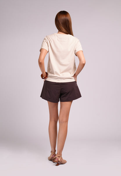 Summer Tees 2026 Maria Short Sleeve Shirts Top (Khaki)