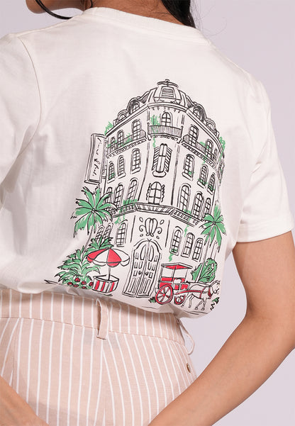 Summer Tees 2026 Odesa Short Sleeve Shirt Top(White)