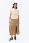 Plains & Prints x Randolf Tulip Barong Knit Short Sleeve Top (Cream)