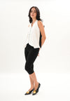 Archetype Refined Lucent Sleeveless Top (White/Black)