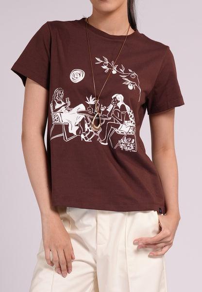 Summer Tees 2026 Bernila Short Sleeve Shirt Top(Brown)