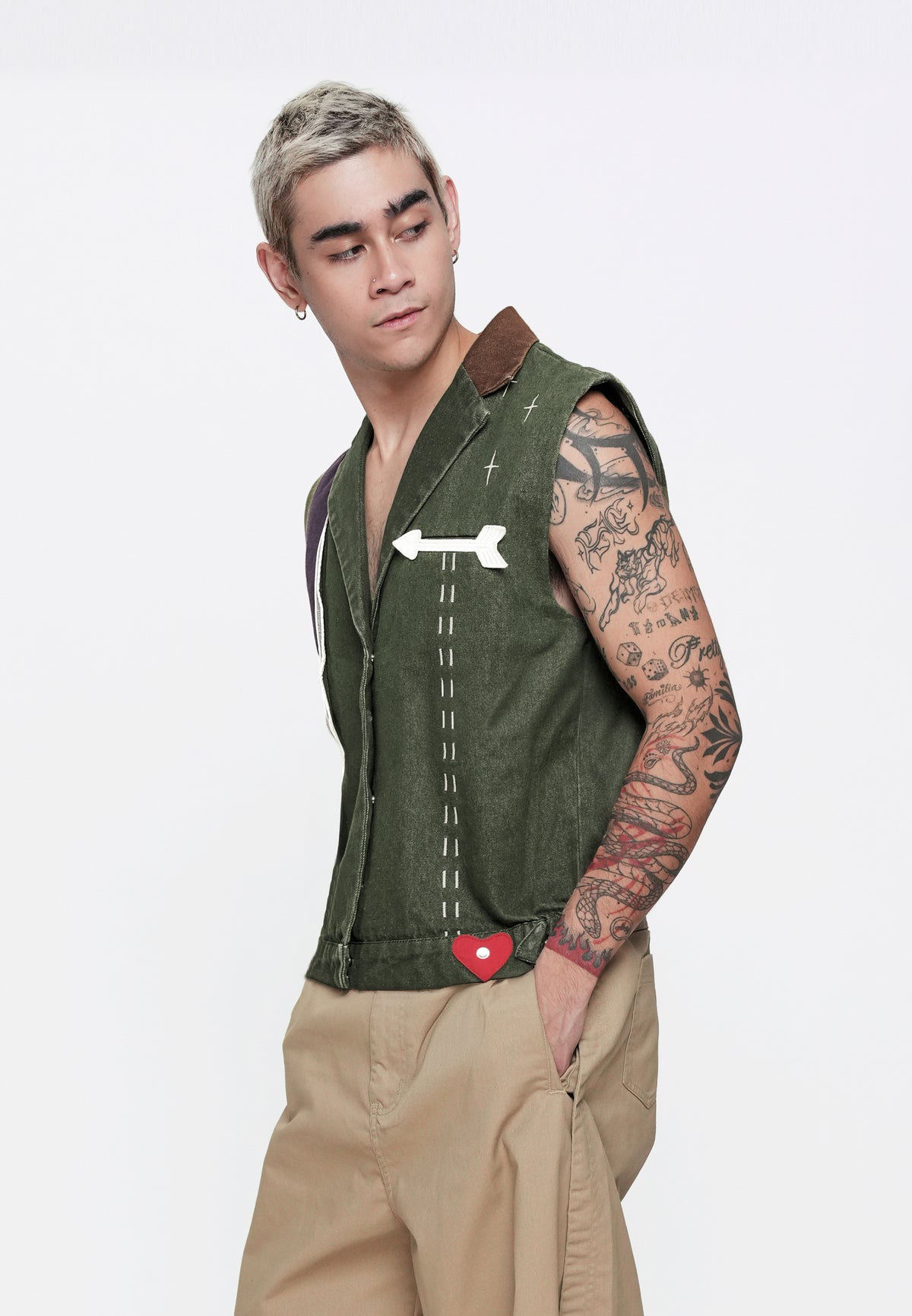 Plains & Prints x Randolf Cupid Sleeveless Vest Top (Green)