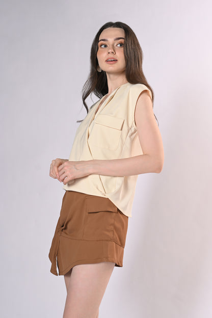 Voyage Haizea Short Sleeve Top (Cream)