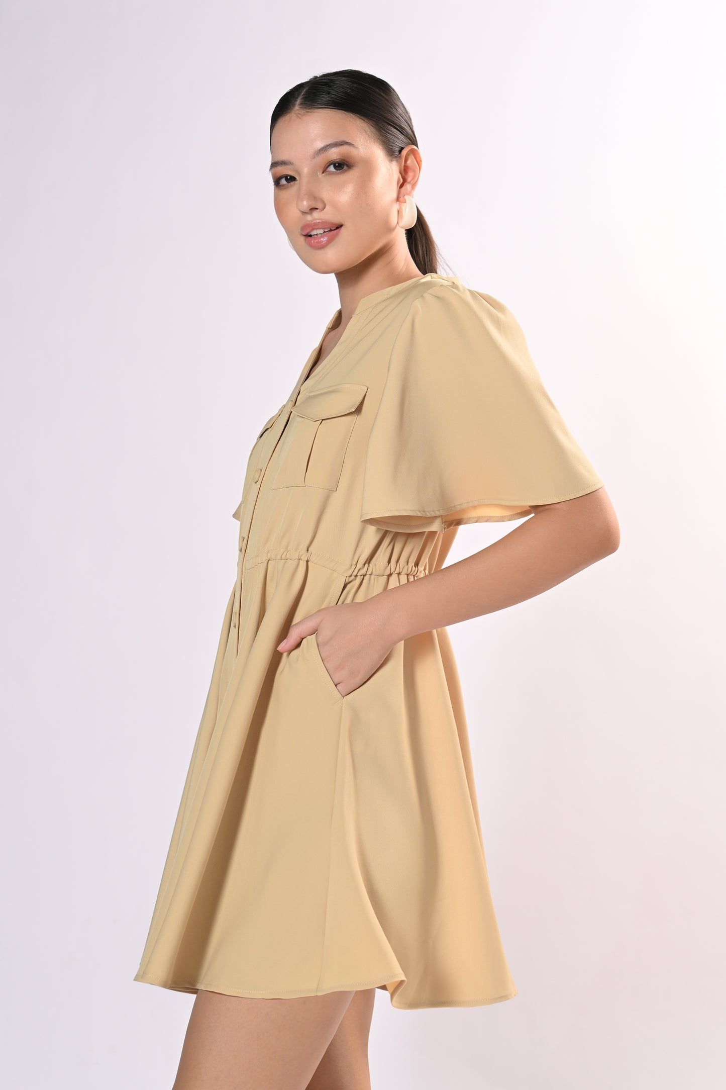 Voyage Hermia Short Sleeve Playsuit (Canary Yellow)