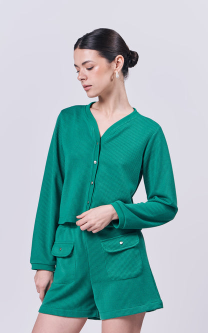 Almare Ablair Long Sleeve Top (Green)