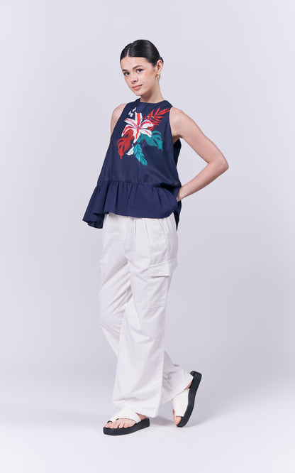 Almare Alezia Sleeveless Top (Navy)