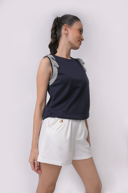 Aliya Sleeveless (Scs) Top (Navy)