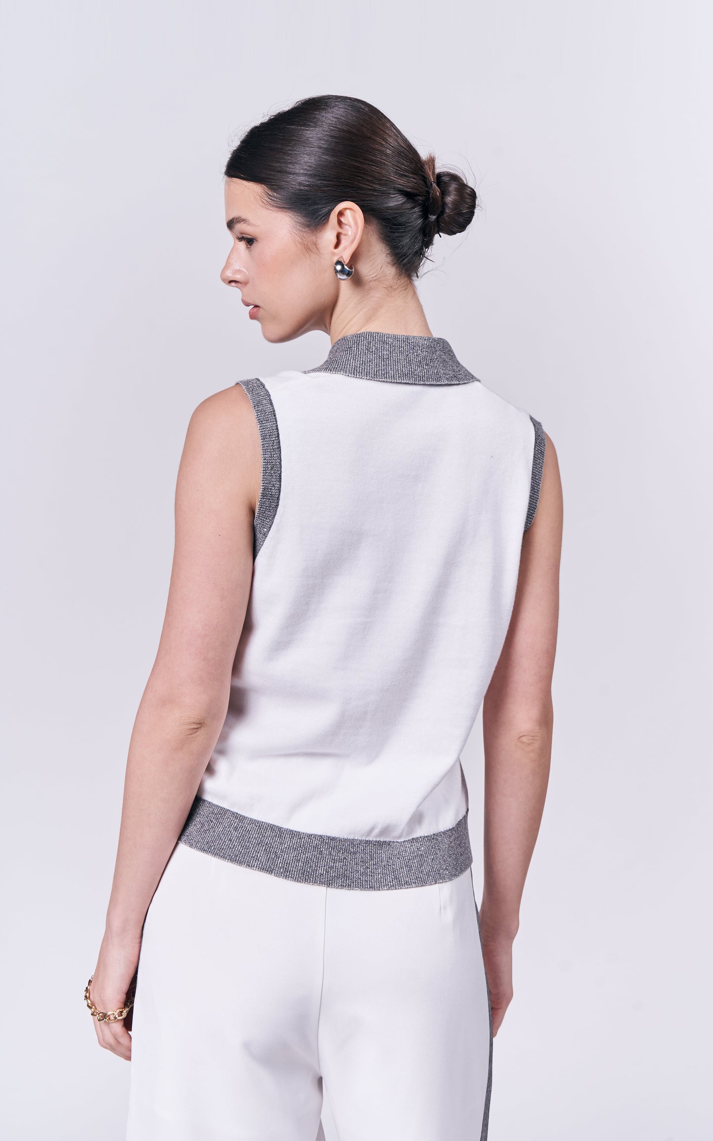 Almare Alzey Sleeveless Top (White)