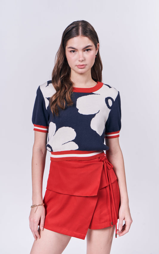 Almare Amalfie Short Sleeve Top (P. Navy)