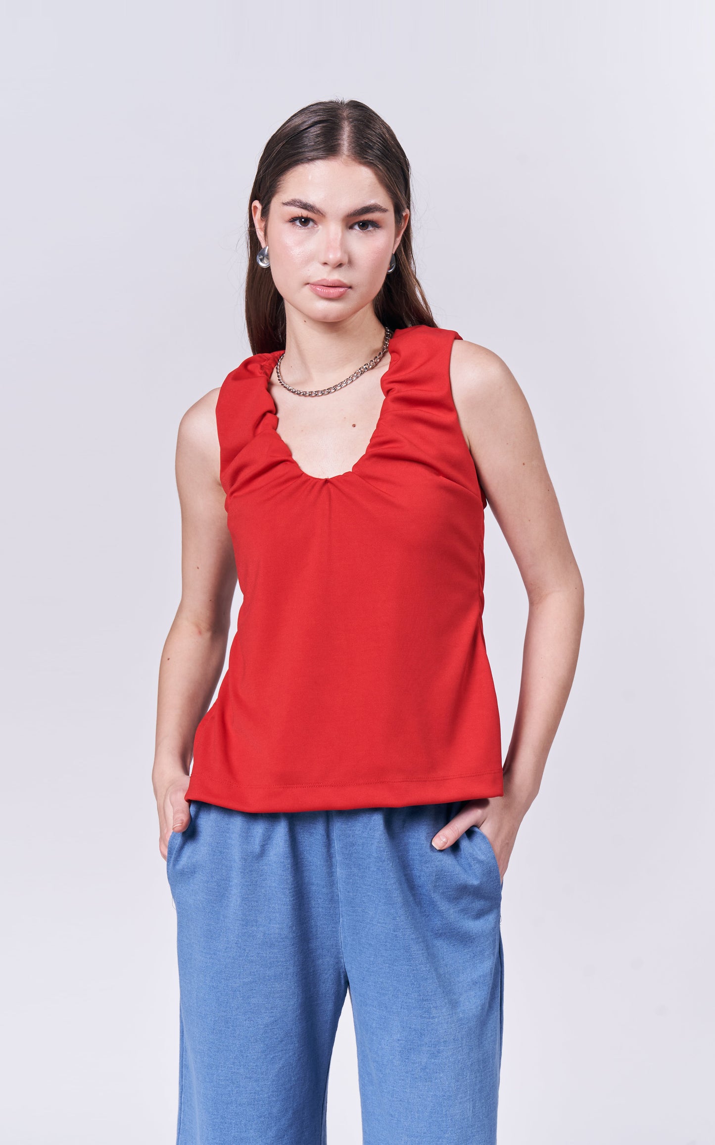 Almare Amberley Sleeveless Top (Red)