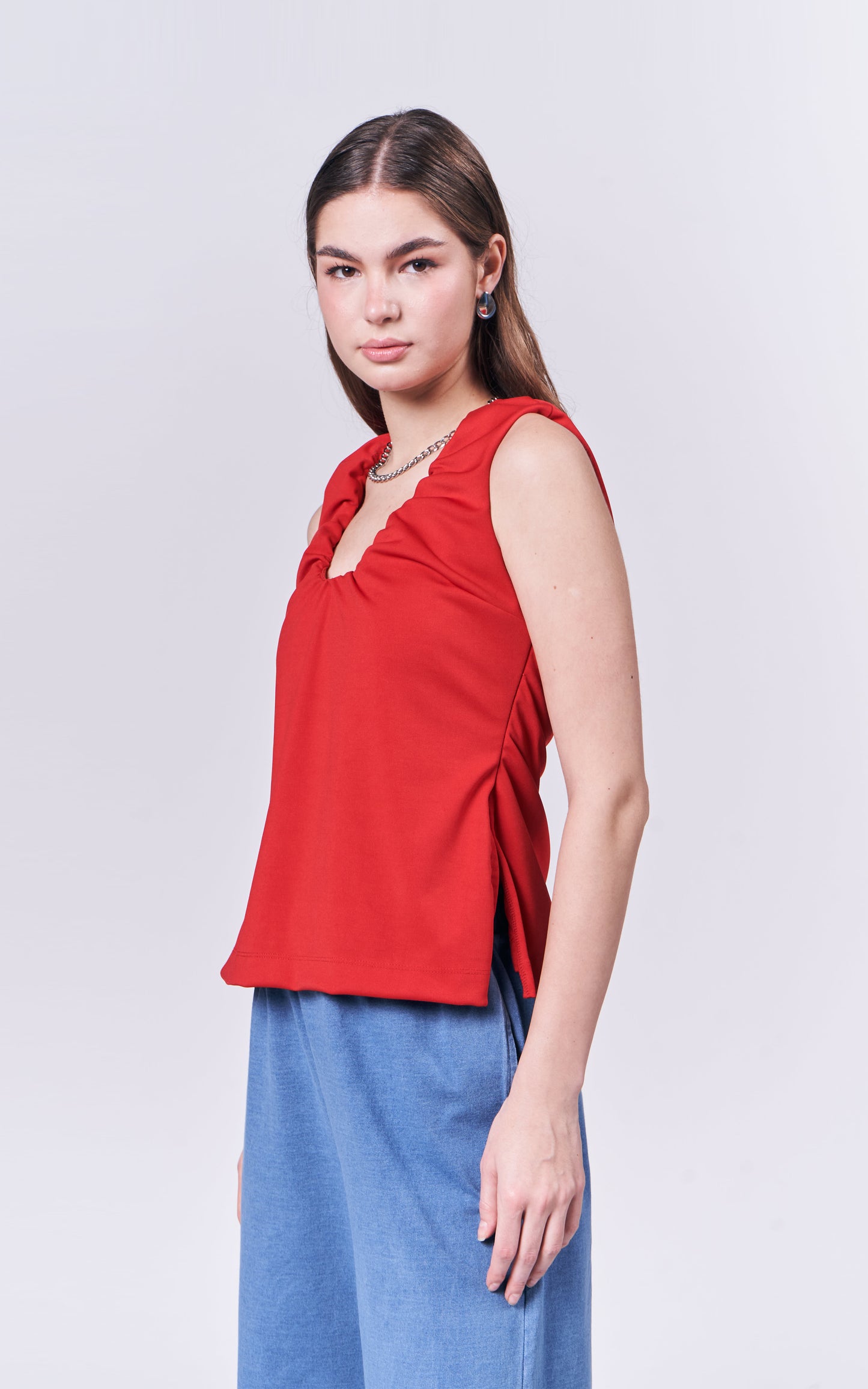 Almare Amberley Sleeveless Top (Red)