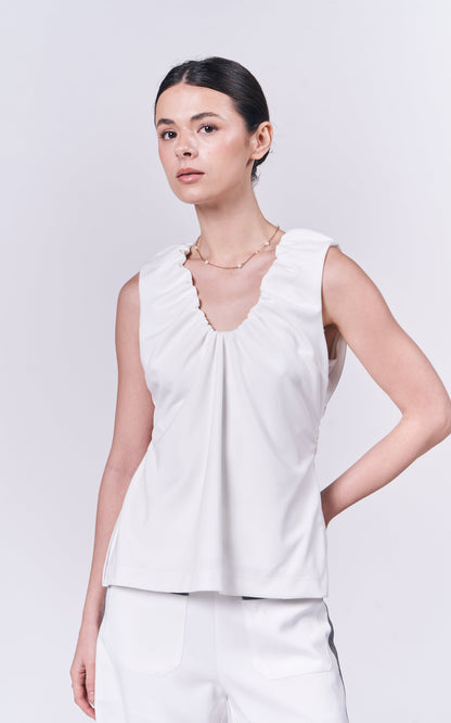 Almare Amberley Sleeveless Top (Offwhite)