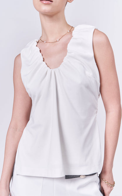 Almare Amberley Sleeveless Top (Offwhite)