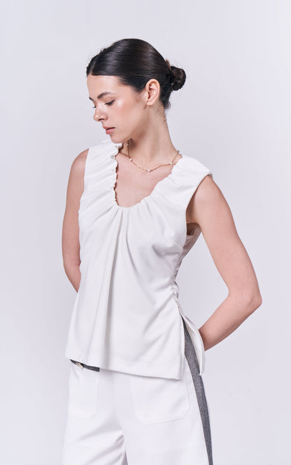 Almare Amberley Sleeveless Top (Offwhite)