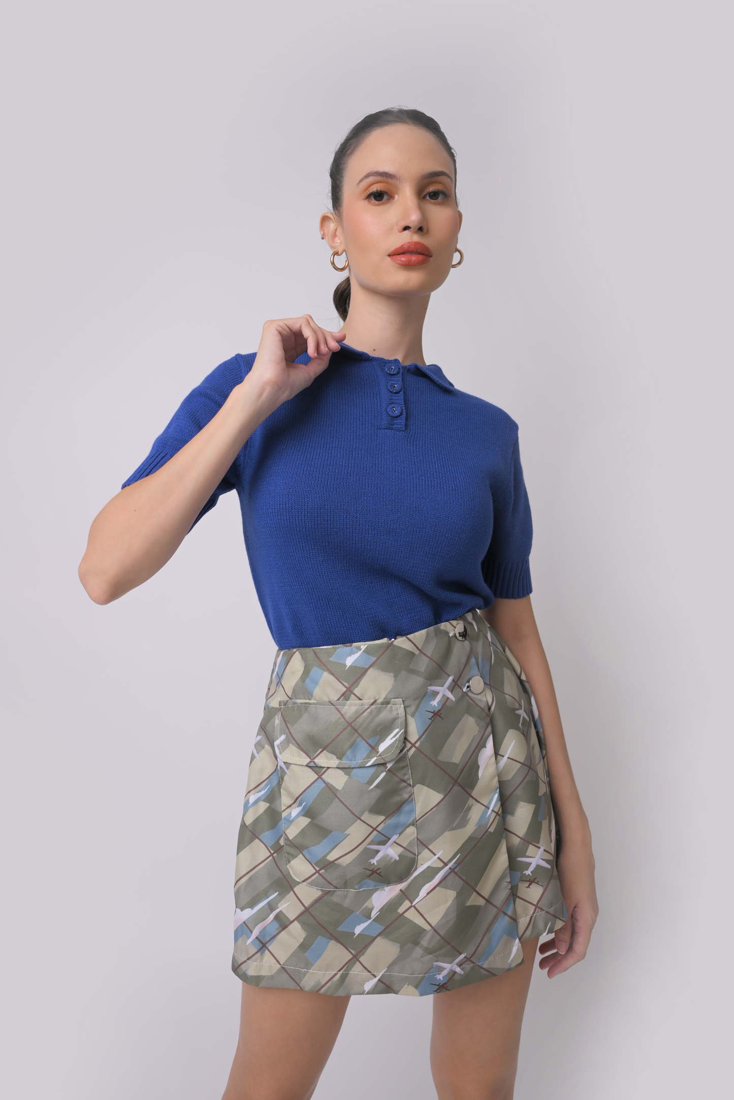 Antoine Short Sleeve Top (C. Blue)