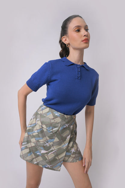 Antoine Short Sleeve Top (C. Blue)