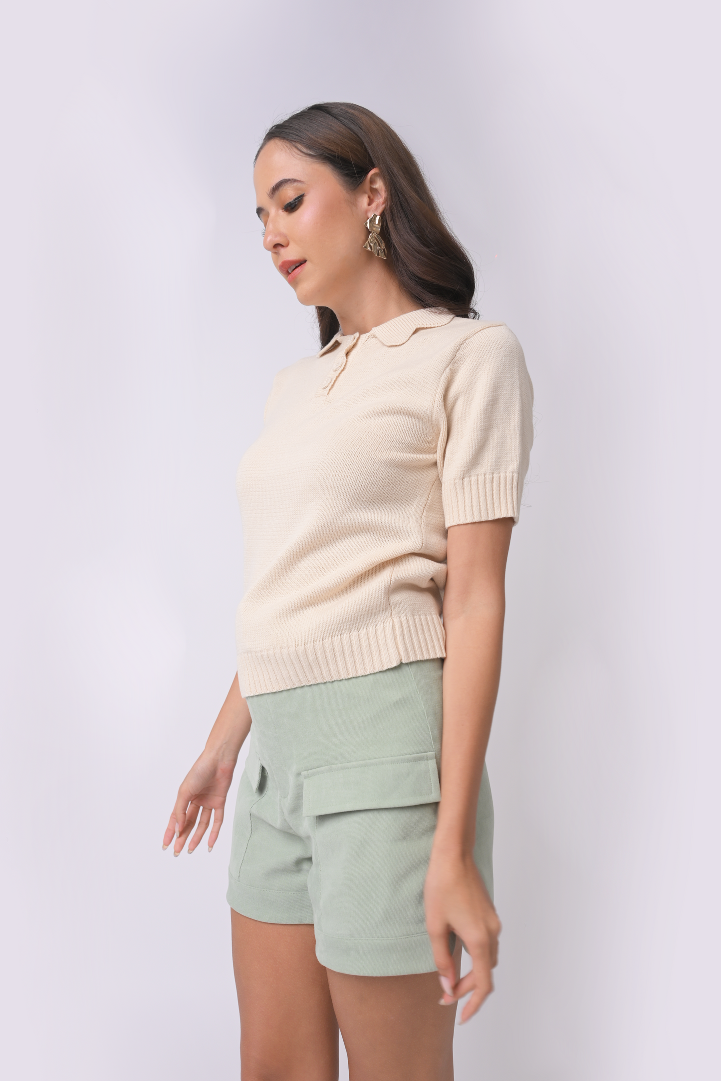 Antoine Short Sleeve Top (Cream)