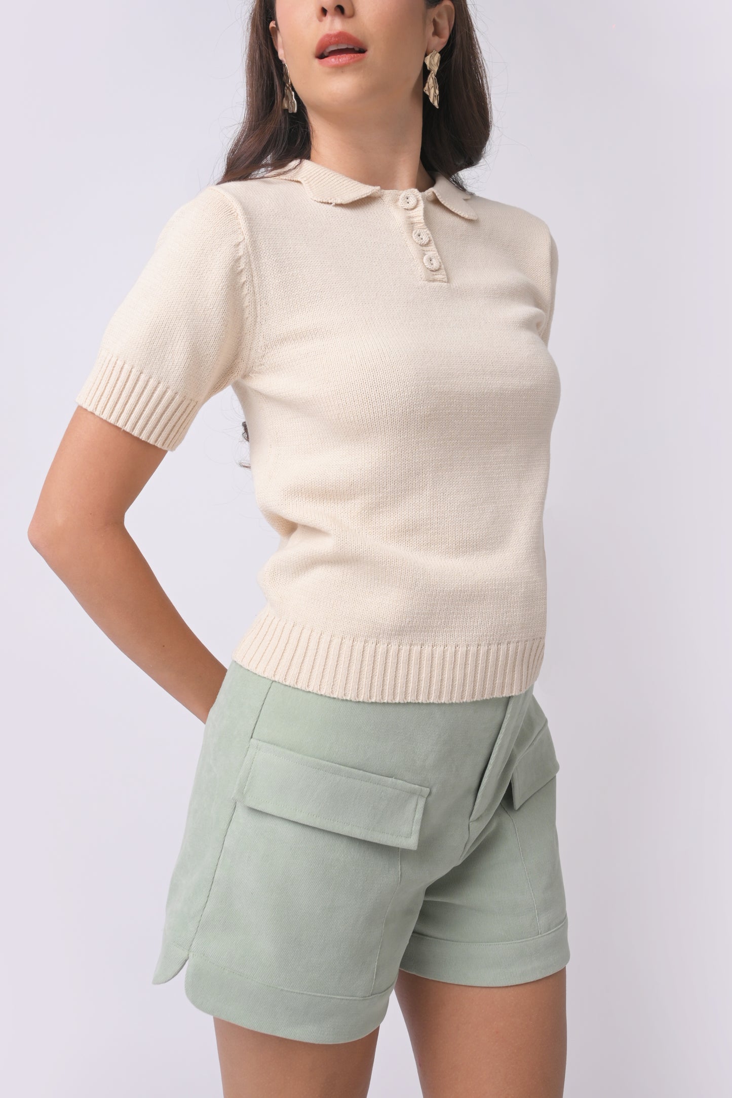 Antoine Short Sleeve Top (Cream)