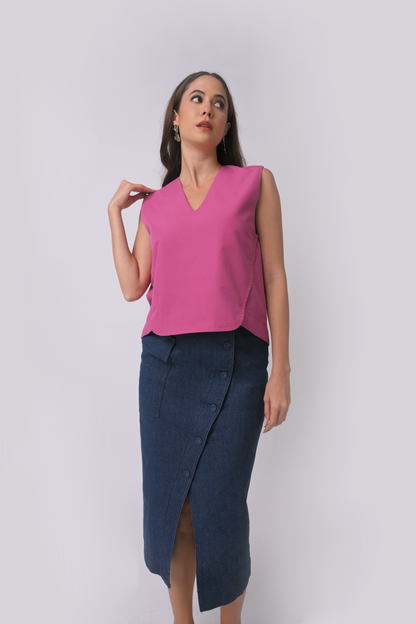 Arley Sleeveless (Scs) Top (Fuschia)