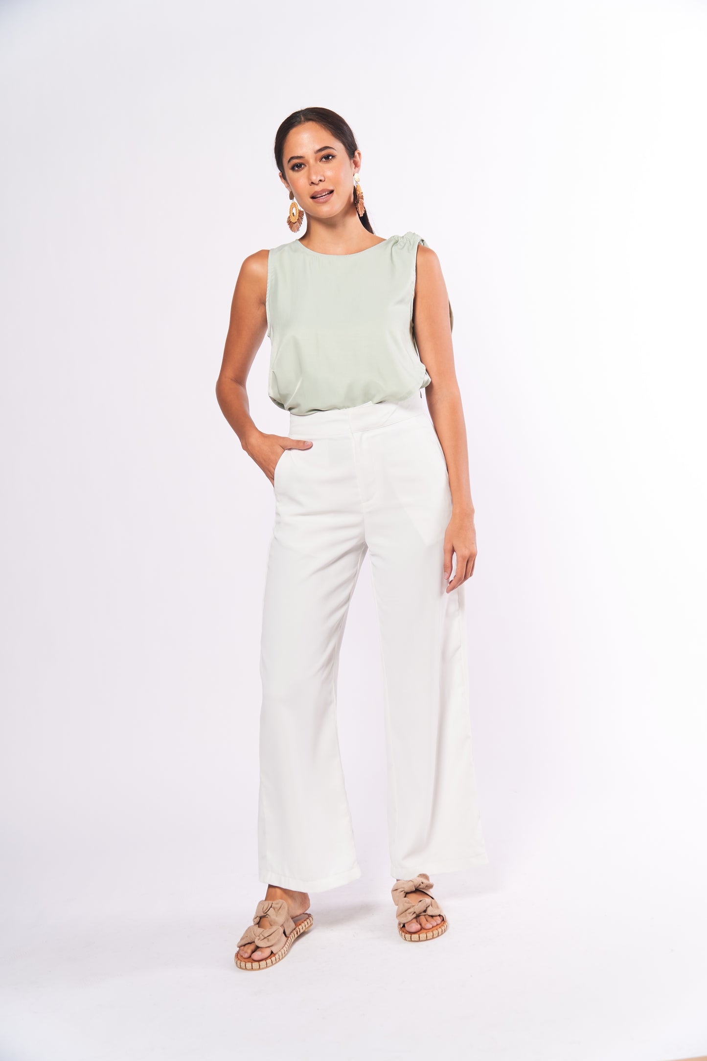 Analogous Bailie Sleeveless Top (Mint)