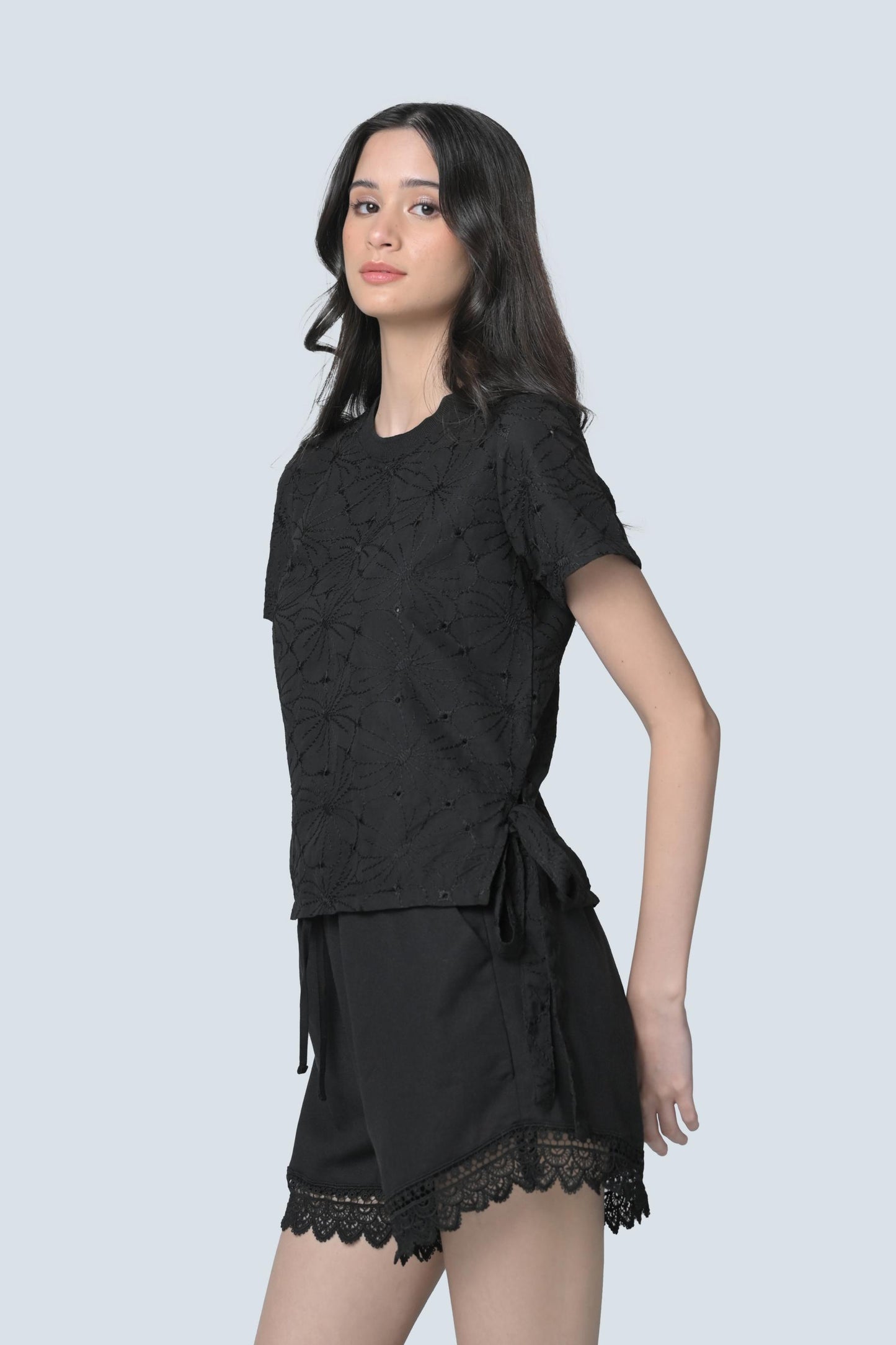 Borgy Short Sleeve Top (Black)