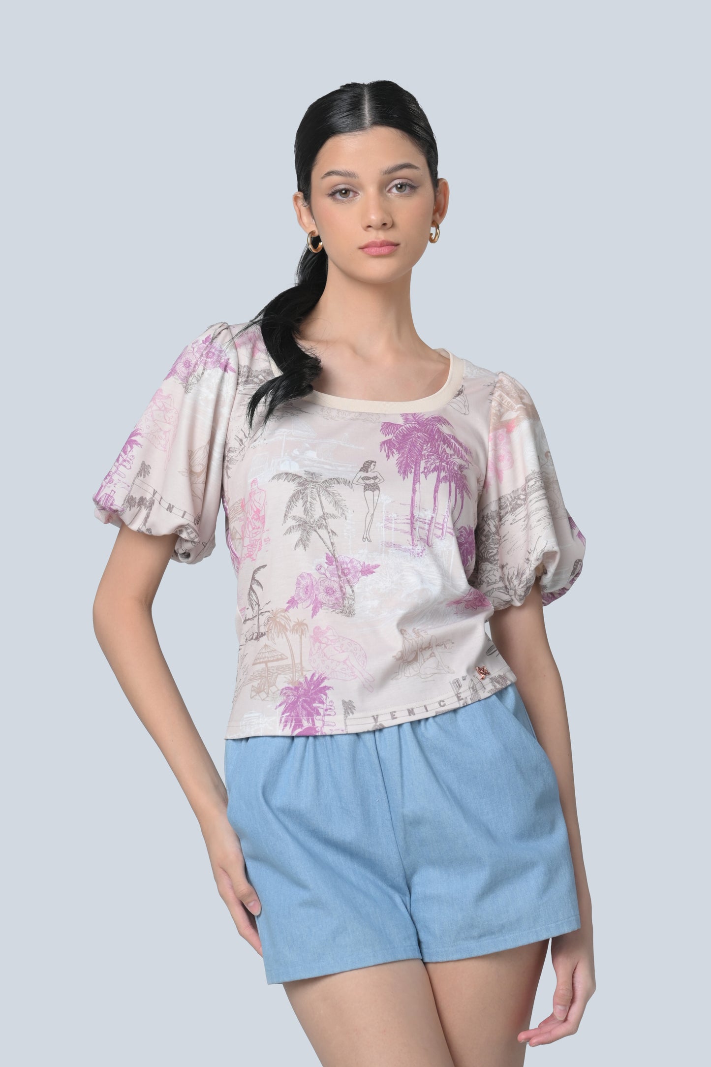 Bowie Short Sleeve Shirt Top (Multi)