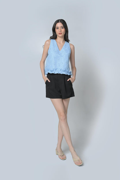 Brenda Sleeveless Top (Light Blue)