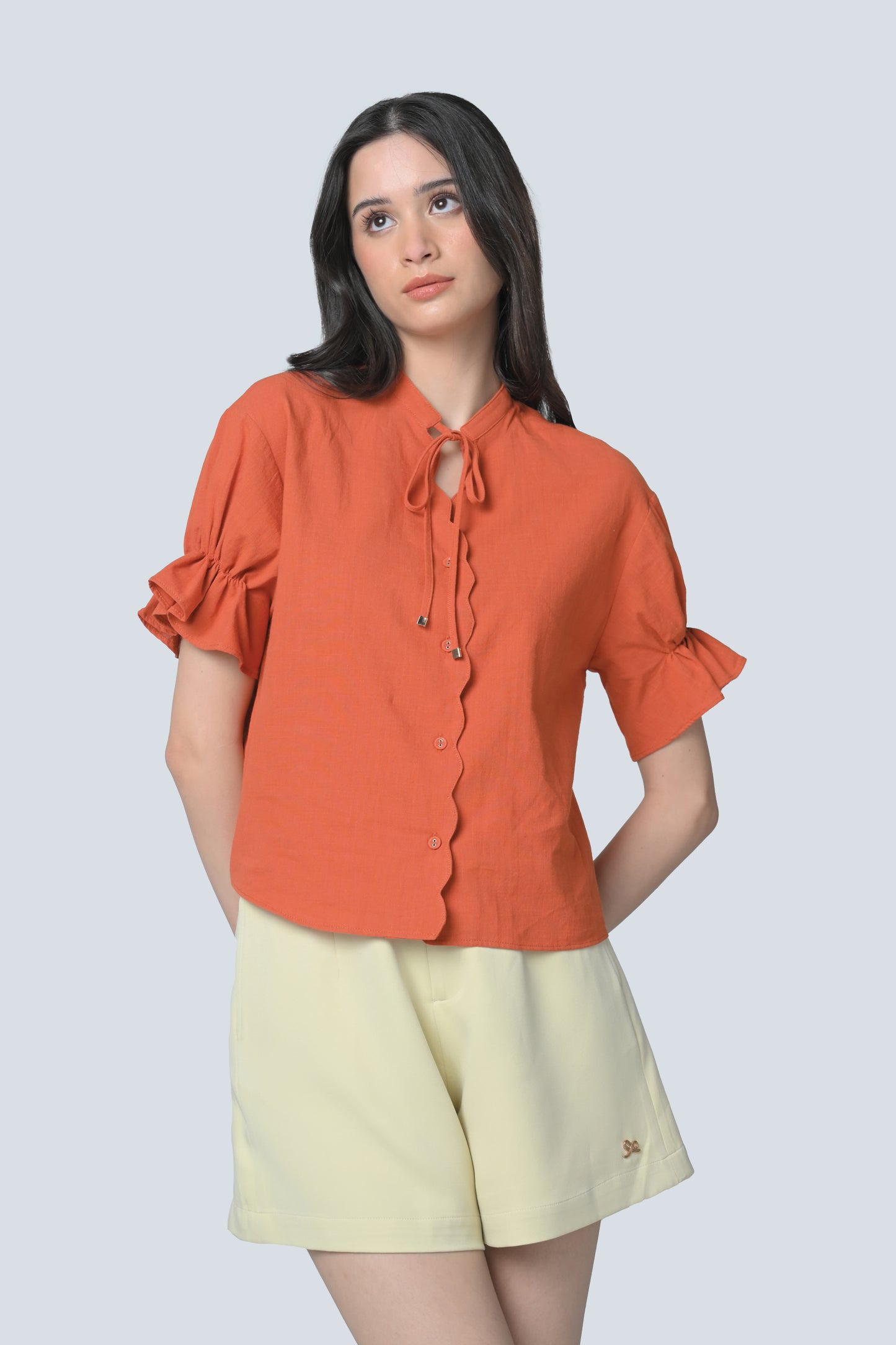 Brenna Short Sleeve Top (Rust)