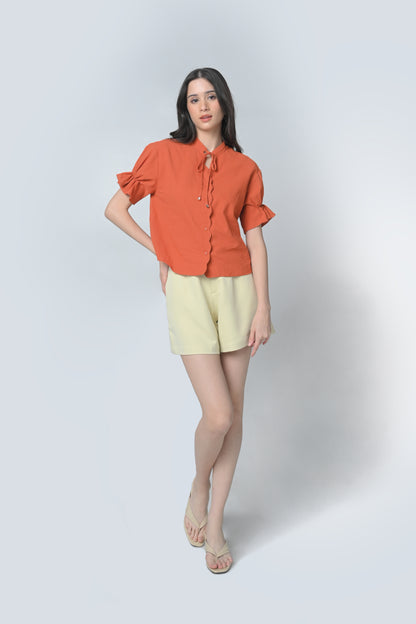 Brenna Short Sleeve Top (Rust)