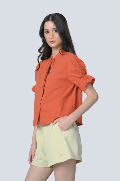 Brenna Short Sleeve Top (Rust)